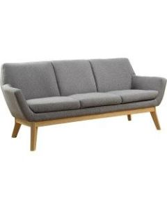 Lorell Quintessence Upholstered Sofa With Lumbar Support, Gray/Natural