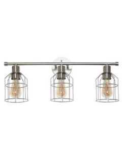 Lalia Home 3-Light Industrial Wired Vanity Light, 6-1/2inW, Brushed Nickel