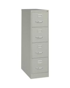 Lorell Fortress 26-1/2inD Vertical 4-Drawer Letter-Size File Cabinet, Metal, Light Gray