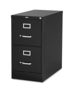 Lorell Fortress 26-1/2inD Vertical 2-Drawer Letter-Size File Cabinet, Metal, Black