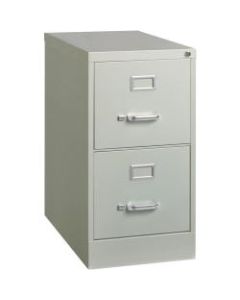 Lorell Fortress 26-1/2inD Vertical 2-Drawer Letter-Size File Cabinet, Metal, Light Gray