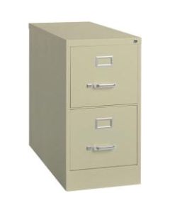 Lorell Fortress 26-1/2inD Vertical 2-Drawer Letter-Size File Cabinet, Metal, Putty