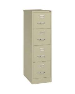 Lorell Fortress 25inD Vertical 4-Drawer Letter-Size File Cabinet, Metal, Putty