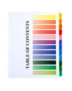 30% Recycled One-Step Index Sheets, Jan-Dec, Letter Size, Assorted Colors, Set Of 12 (AbilityOne 7530-01-368-3490)