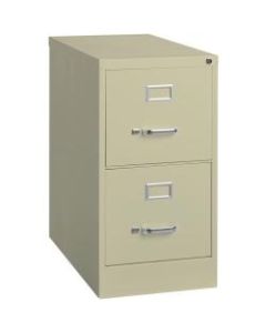 Lorell Fortress 25inD Vertical 2-Drawer Letter-Size File Cabinet, Metal, Putty