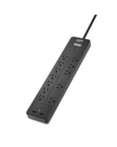APC Home Office SurgeArrest 12-Outlet And 2-USB Surge Protector, 6ft Cord, Black, PH12U2