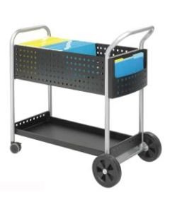 Safco Scoot Mail Cart, 40 3/4inH x 22 1/2inW x 39 1/2inD, Silver/Black