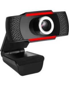 Adesso CyberTrack CyberTrack H3 Webcam - 1.3 Megapixel - 30 fps - Black, Red - USB 2.0 - 1280 x 720 Video - CMOS Sensor - Manual Focus - Microphone - Computer, Notebook, Smart TV