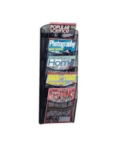 Safco 5-Pocket Mesh Magazine Rack, 28 1/3inH x 10 1/4inW x 3 1/2inD, Black