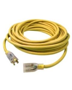 Hoffman Grounded Outdoor Extension Cord, 100ft, Yellow, USW68100