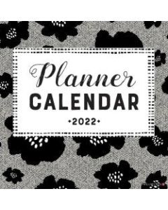 Willow Creek Press Hobbies Monthly Wall Calendar, 12in x 12in, Black Floral, January To December 2022