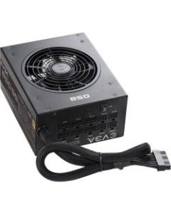 EVGA 850 GQ Power Supply - 120 V AC, 230 V AC Input - 3.3 V @ 24 A, 5 V @ 24 A, 12 V @ 70.8 A, 5 V @ 3 A, -12 V @ 500 mA Output - 850 W - 1 +12V Rails - 1 Fan(s) - ATI CrossFire Supported - NVIDIA SLI Supported - 92% Efficiency