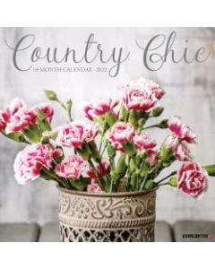 Willow Creek Press Art & Design Monthly Wall Calendar, 12in x 12in, Country Chic, January To December 2022