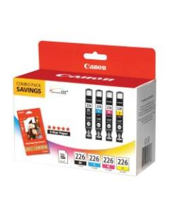 Canon CLI-226 ChromaLife 100+ Black/Color Ink Tanks & 50 Sheets Of Paper (4546B007)