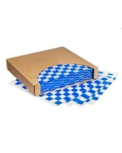 Brown Paper Goods Deli Paper, 12in x 12in, Blue Checkered, Pack Of 5,000 Sheets