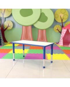 Flash Furniture Height-Adjustable Activity Table, 23-1/2inH x 23-5/8inW x 47-1/4inD, Gray/Blue
