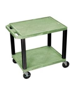H. Wilson 26in Plastic Utility Cart, 26inH x 24inW x 18inD, Green/Black