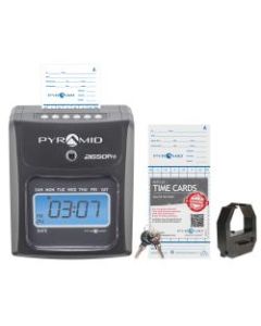 Pyramid 2650Pro 6-Column Top Loading Time Clock, 8.5in x 7.25in x 5in, Charcoal