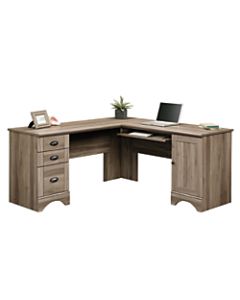 Sauder Harbor View 66inW Corner Computer Desk, Salt Oak