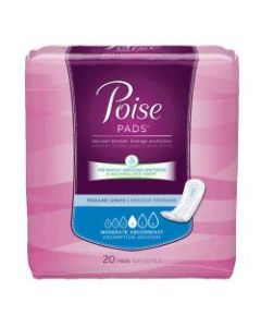 Kimberly-Clark Poise Moderate Pads, 10 9/10in, Regular, Pack Of 20
