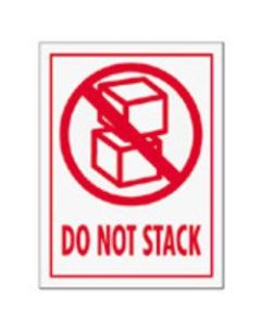 Tape Logic Preprinted International Safe-Handling Labels, IPM309, "Do Not Stack," 3in x 4in, Red, Pack Of 500