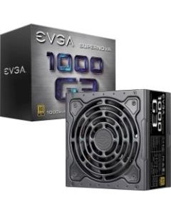 EVGA SuperNOVA 1000 G3 Power Supply - Internal - 120 V AC, 230 V AC Input - 3.3 V DC @ 24 A, 5 V DC @ 24 A, 12 V DC @ 83.3 A, 5 V DC @ 3 A, -12 V DC @ 500 mA Output - 1000 W - 1 +12V Rails - 1 Fan(s)