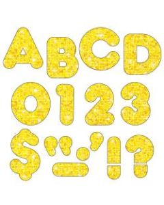 TREND Ready Letters, Casual, 3in, Yellow Sparkle, Pack Of 124