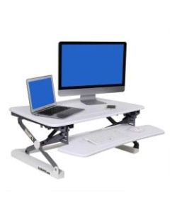 FlexiSpot Height-Adjustable Standing Desk Riser With Removable Keyboard Tray, White