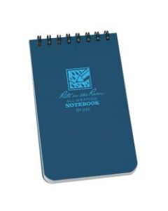 Rite in the Rain All-Weather Spiral Notebooks, Top, 3in x 5in, 100 Pages (50 Sheets), Blue, Pack Of 12 Notebooks