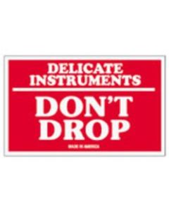 Tape Logic Preprinted Shipping Labels, SCL540, "Delicate Instruments DonT Drop," 3in x 5in, Red/White, Pack Of 500
