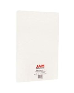 JAM Paper Legal Card Stock, 8 1/2in x 14in, 65 Lb, White Parchment, Pack of 50