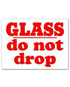 Tape Logic Preprinted Shipping Labels, SCL595R, "Glass Do Not Drop," 3in x 4in, Red/White, Pack Of 500