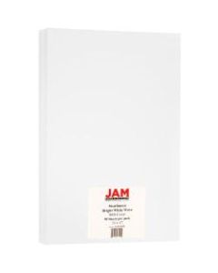 JAM Paper Cover Card Stock, 11in x 17in, 88 Lb, Strathmore Bright White Wove, Pack Of 50 Sheets