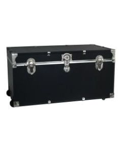 Seward Traveler Trunk With Wheels And Lock, 12 1/4in x 31in x 15 3/4in, Black