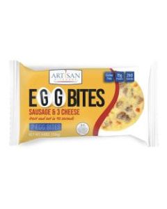 Artisan Kitchens Grab N Go Sausage And 3-Cheese Egg Bites, 4.6 Oz, 2 Egg Bites Per Pack, Case Of 6 Packs