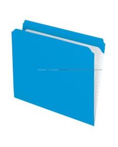 Pendaflex Reinforced-Top File Folders, Straight Cut Tab, Letter Size, Blue, Box Of 100 Folders