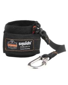 Ergodyne Squids 3114 Pull-On Wrist Lanyards With Carabiners, 3 Lb, Black, Pack Of 6 Lanyards