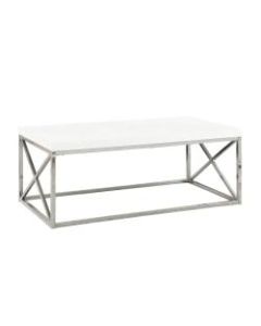 Monarch Specialties Nathan Coffee Table, 17inH x 44inW x 22inD, White