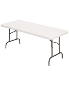 Realspace Molded Plastic Top Folding Table, 5ftW, Platinum