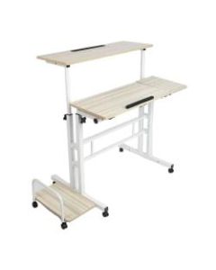 Mind Reader 39inW Mobile Sitting/Standing Desk, White