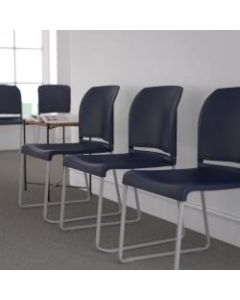 Flash Furniture HERCULES Series Full-Back Contoured Stacking Chair With Sled Base, Navy