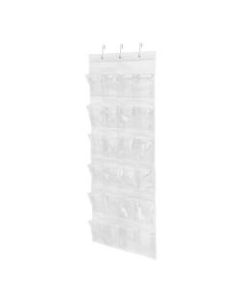 Honey-Can-Do Over-The-Door 24-Pocket Closet Organizer, 57inH x 21inW x 2 1/2inD, White