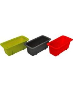 Starfrit Silicone Mini Loaf Pans, Set of 3 - - Silicone - Baking - Green, Red, Gray