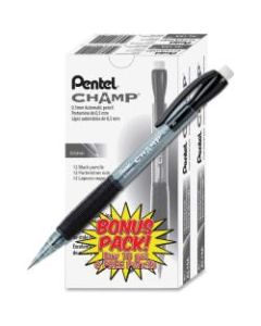 Pentel Champ Mechanical Pencil, 0.5mm, #2 Lead, Black Barrel, Pack Of 24