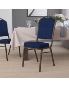 Flash Furniture HERCULES Fabric Crown-Back Stacking Banquet Chair, Navy Pattern/Gold