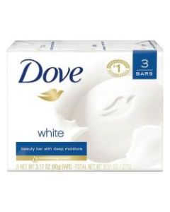 Dove White Beauty Solid Hand Soap, Light Scent, Carton Of 3 Bars