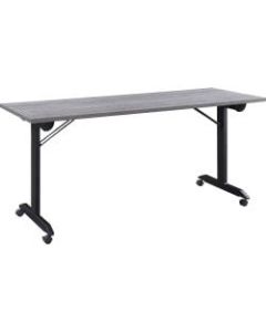 Lorell Mobile Folding Training Table, 29-1/2inH x 63inW x 23-5/8inD, Black/Weathered Charcoal