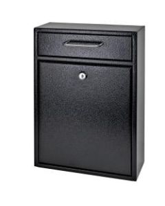 Mail Boss Locking Security Drop Box, 16 1/4inH x 11 1/4inW x 4 3/4inD, Black