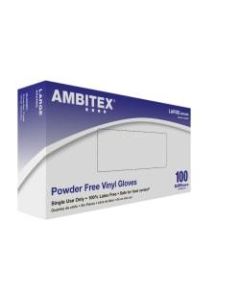 Ambitex Vinyl Powder-Free Gloves, Large, Box Of 100