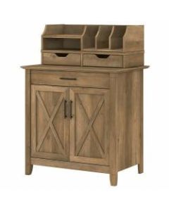 Bush Furniture Key West Secretary Desk With Storage And Desktop Organizers, Reclaimed Pine, Standard Delivery